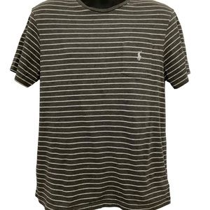 Ralph Lauren T Shirt 
Men’s Gray White Stripe size Large